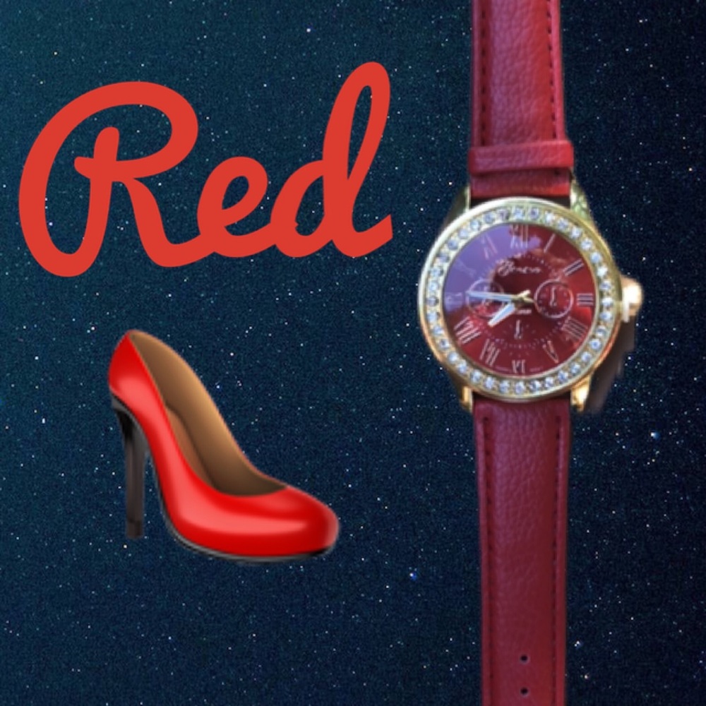 2/$40 Red Rhinestone Watch - Picture 2 of 3